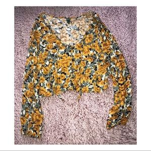 Yellow/Flower Crop Top